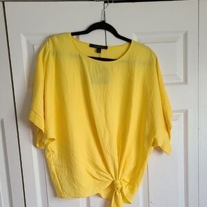 Marc New York Yellow Tie-Front Blouse
